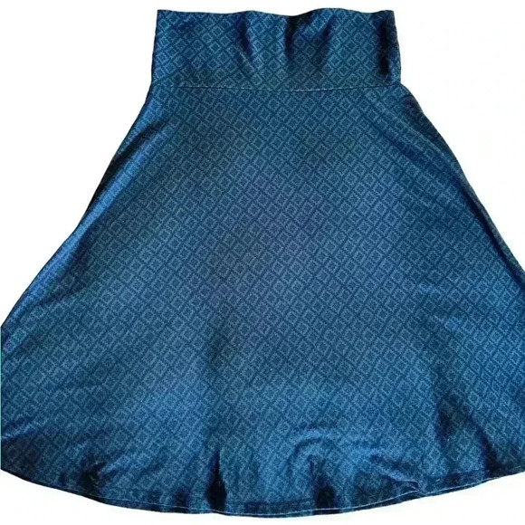 Lularoe medium blue Azure‎ a-line skirt. NWT . Diamond pattern . Nice neutral! - Picture 1 of 7